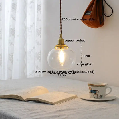 Modern brass and clear glass chandelier pendant light with adjustable 200cm wire for dining room illumination