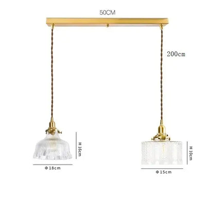 Modern brass pendant light with clear glass led textured shades and twisted bronze cords for dining room decorbites clear glass