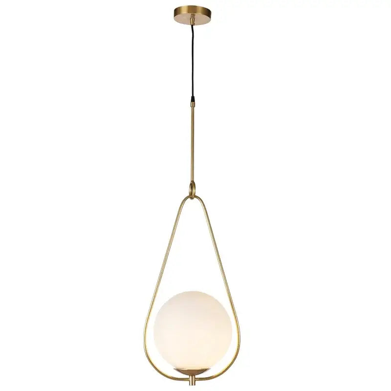 Modern brass and frosted glass ball pendant light fixture with opal glass globe for dining room decorbites pendant light