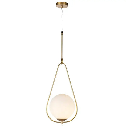 Modern brass and frosted glass ball pendant light fixture with opal glass globe for dining room decorbites pendant light