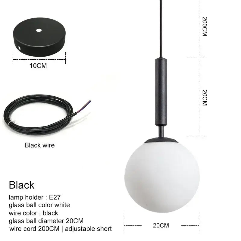 Modern black pendant light with frosted glass ball and metal components ideal for dining room decorbites glass ball lighting
