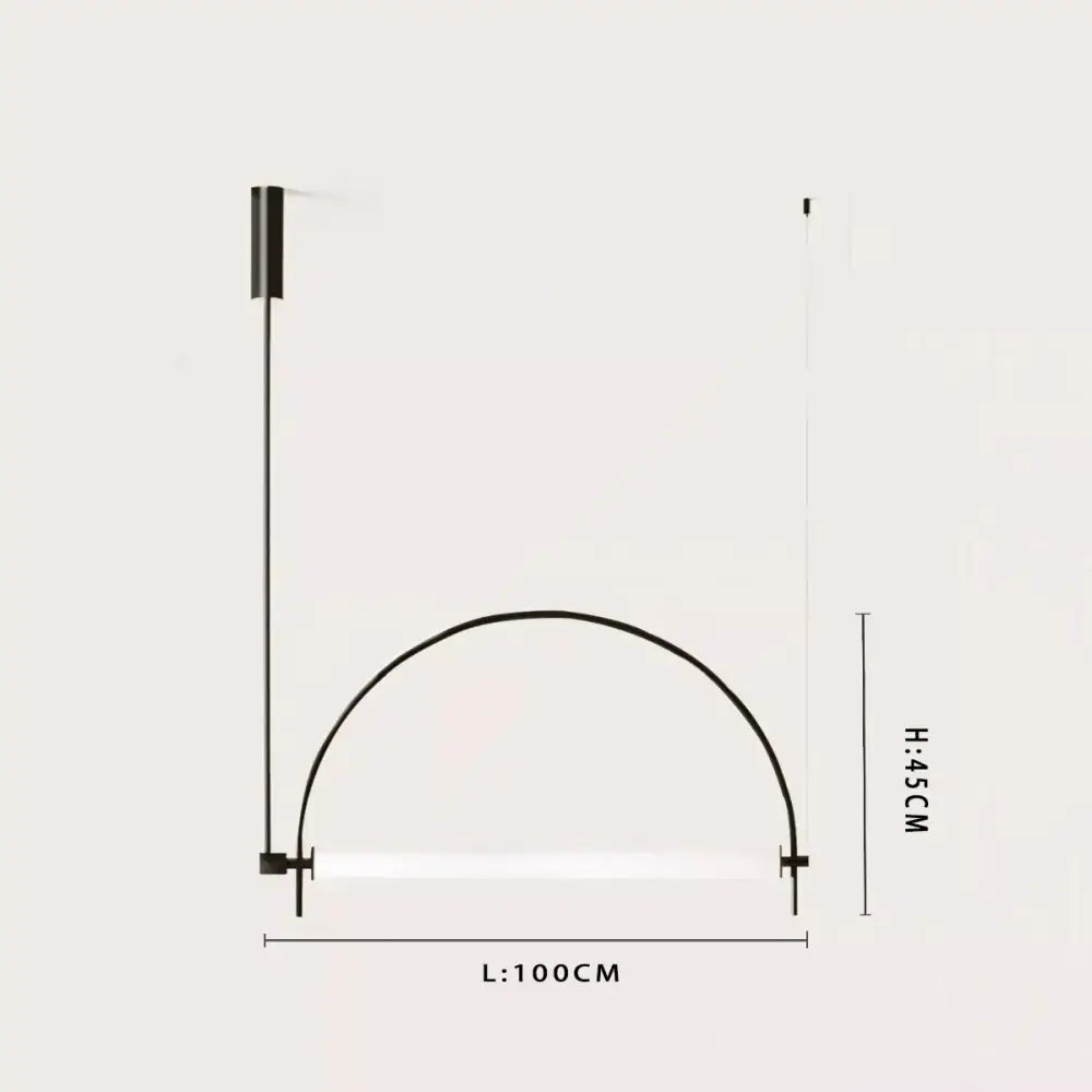 Modern black metal pendant light with sleek curved design and polished chrome finish for dining room LED bars