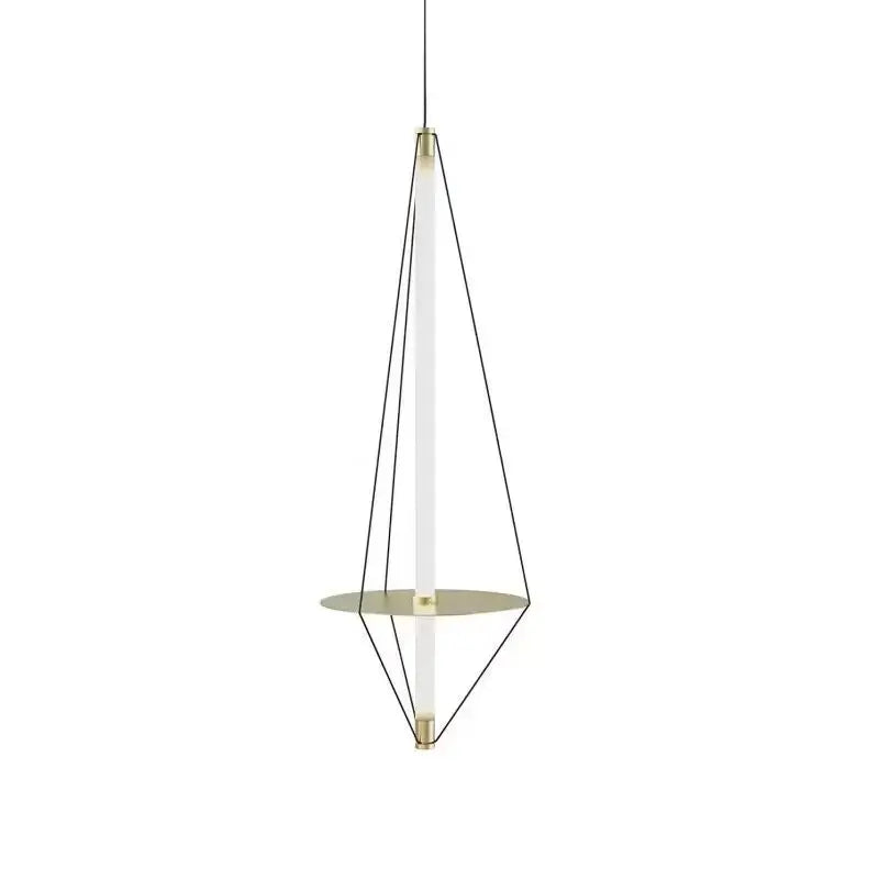 Modern brass and white led disc pendant light with frosted glass tube and gold fittings for bedroom pendant light decorbites disc pendant