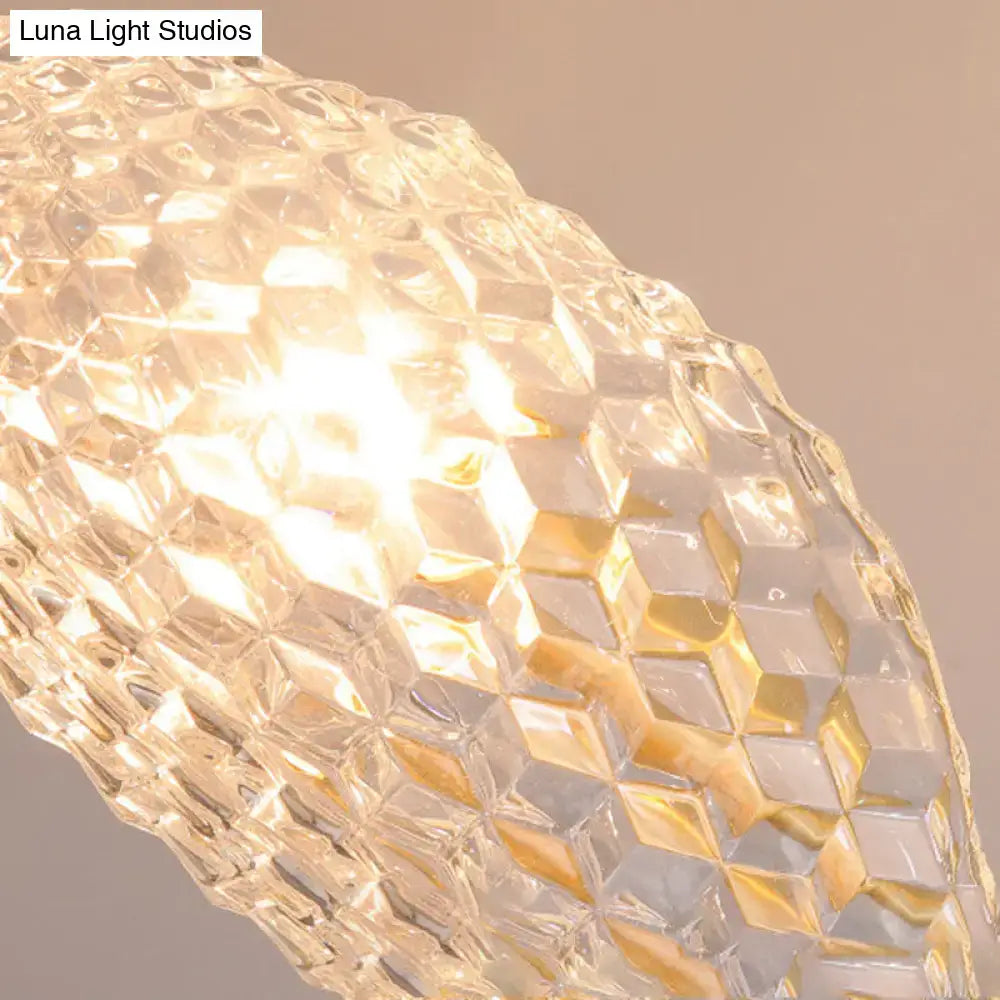 Modern brass crystal beveled light fixture hallway sconce with clear faceted glass and warm golden geometric diamond glow