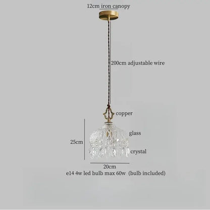 Modern brass crystal led ceiling light with delicate glass crystals and copper hardware for elegant bedroom decorbites ceiling light