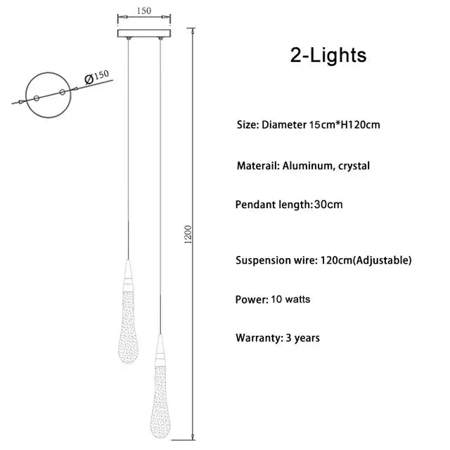 Modern brass crystal led chandelier with aluminum and crystal design and adjustable suspension wires for dining room decorbites crystal led