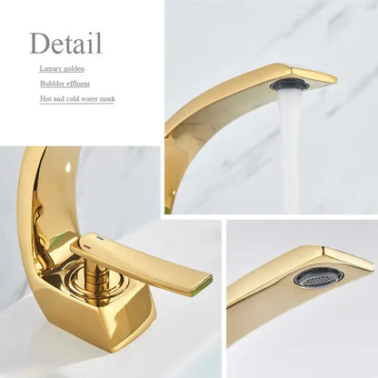 Luxury modern brass faucet hot cold water mixer tap with sleek single handle for bathroom vanity sink by decorbites brass faucet