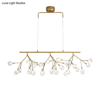 Decorbites 27-bulb island light with brass finish and clear glass globe bulbs 220v-240v 110v-120v hanging lamp