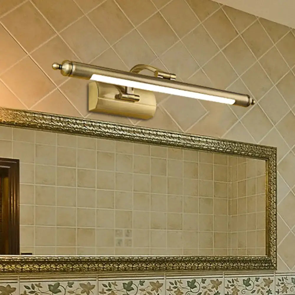 Modern brass finish wall light featuring a sleek rectangular design with frosted glass diffuser for bathroom vanity