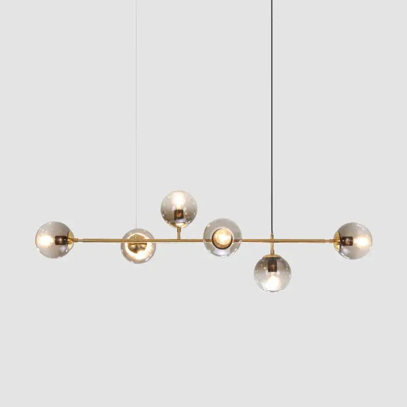 Modern brass glass ball metal pendant lights with six frosted glass globe bulbs for kitchen bar decorbites glass ball design