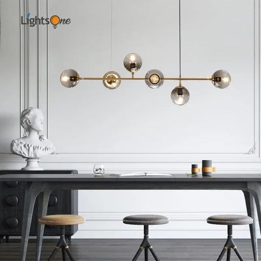 Modern brass glass ball metal pendant lights with five spherical globes ideal for kitchen bar decorbites glass ball design