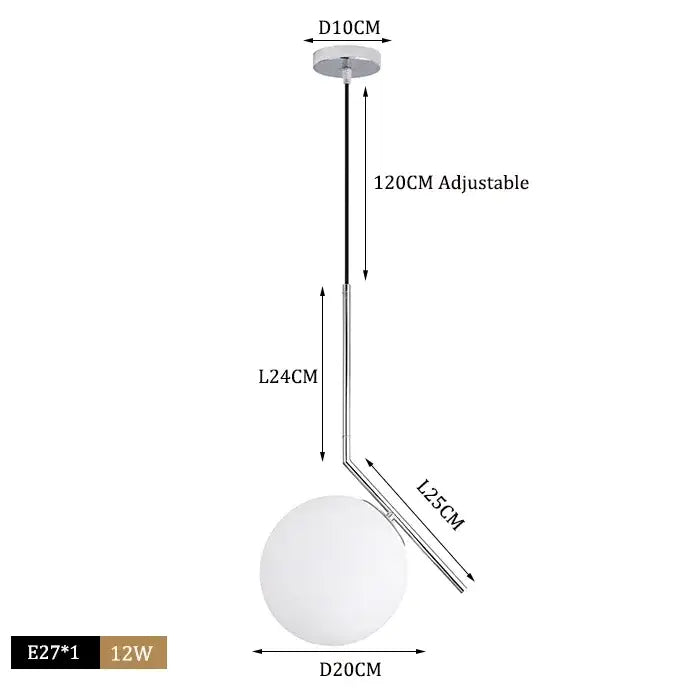 Modern brass glass ball pendant lights feature a sleek chrome frame and frosted glass ball pendant for stylish kitchen decorbites