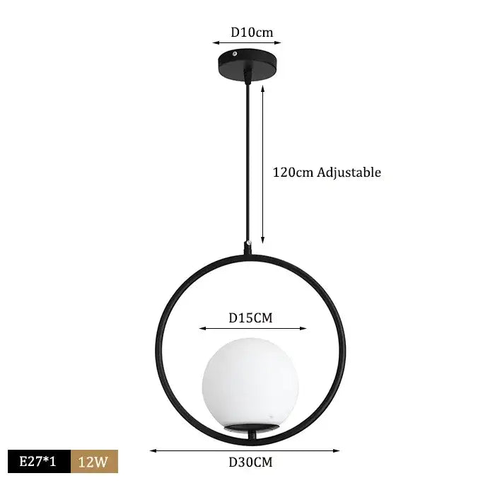 Modern brass glass ball pendant lights featuring a black circular pendant with a white glass ball bulb for stylish decorbites decor