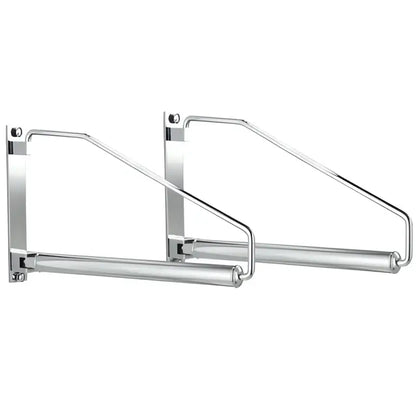 Silver metal wall-mounted towel racks with a sleek minimalist design complement decorbites brass gold wall clothing decor