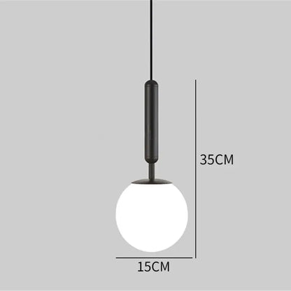 A sleek black ceiling light with frosted glass globe and metal fixture for decorbites golden glass balls cluster