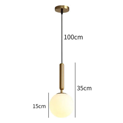 Modern ceiling light with brass finished rod and off-white opaque glass globe for decorbites golden glass balls cluster