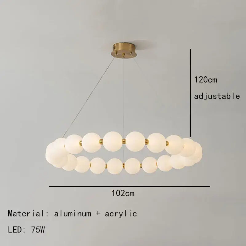 Modern brass led pendant light with frosted spheres and gold-toned aluminum accents adjustable 120cm height for living room decorbites brass led
