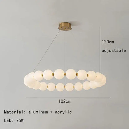 Modern brass led pendant light with frosted spheres and gold-toned aluminum accents adjustable 120cm height for living room decorbites brass led