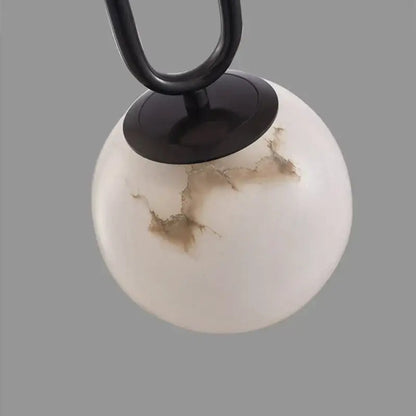 Modern brass led pendant lights decorbites brass led white marble pendant light with matte black fixture and brown veining