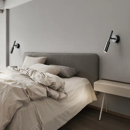Modern black wall lamp with sleek cylindrical design in decorbites brass led wall sconce for bedroom lighting