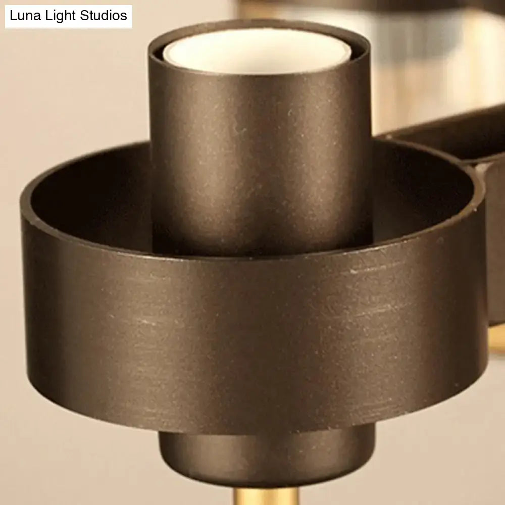 Decorbites modernist pendant lamp with dark bronze metal finish and layered circular design in linear design 110v-120v 220v-240v