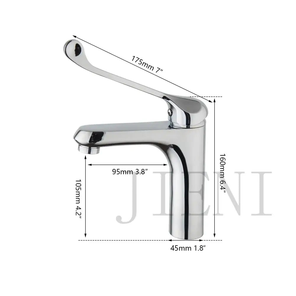 Chrome-finished modern brass long handle basin faucet with sleek curved spout for kitchen mixer tap decorbites brass long handle