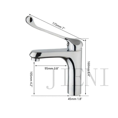 Chrome-finished modern brass long handle basin faucet with sleek curved spout for kitchen mixer tap decorbites brass long handle