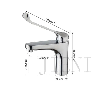 Modern brass long handle basin faucet with chrome finish and sleek design for precise kitchen mixer tap decorbites brass long handle