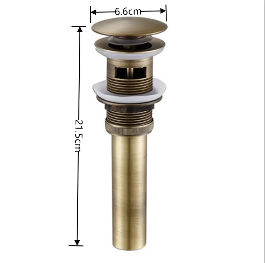 Modern brass pop up drain with antique brass finish and fluted top for bathroom sink decorbites brass pop