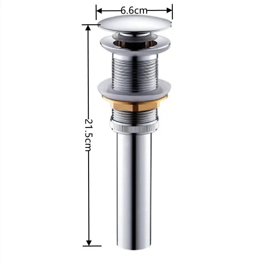 Chrome finished brass pop up drain with threaded body and flanged top for bathroom sink decorbites brass pop