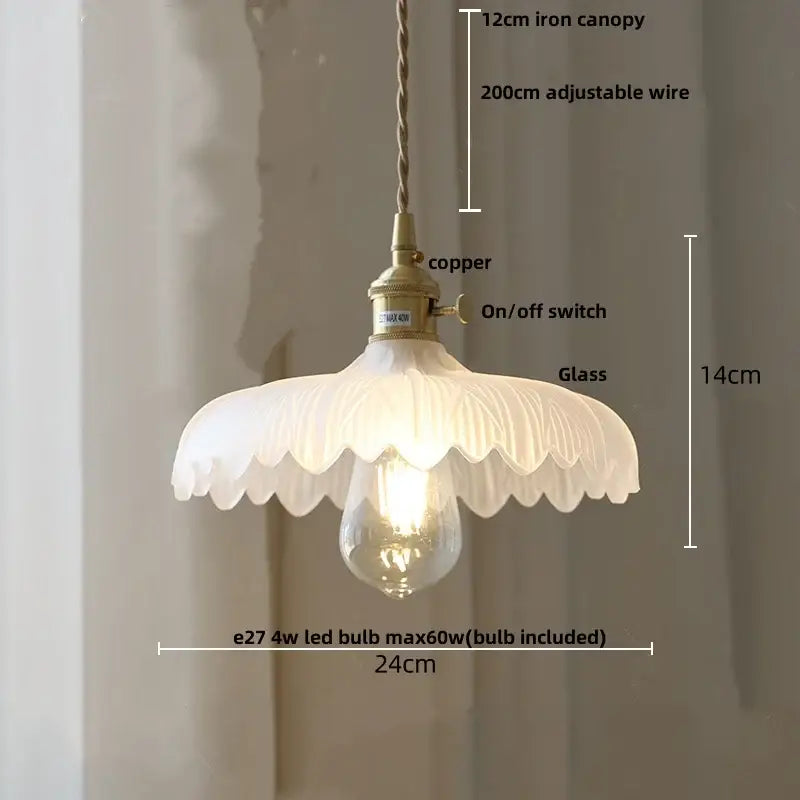 Modern brass ribbed clear glass pendant lamp with off-white scalloped shade and brass copper hardware for dining room decorbites clear glass