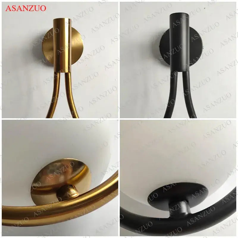 Modern brass wall sconce with frosted glass teardrop shade in gold or black finish for elegant living room decorbites brass wall sconce