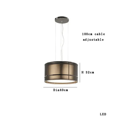 Modern bronze pendant light with minimalist cylindrical design and led illumination for designer fabric ceiling decorbites