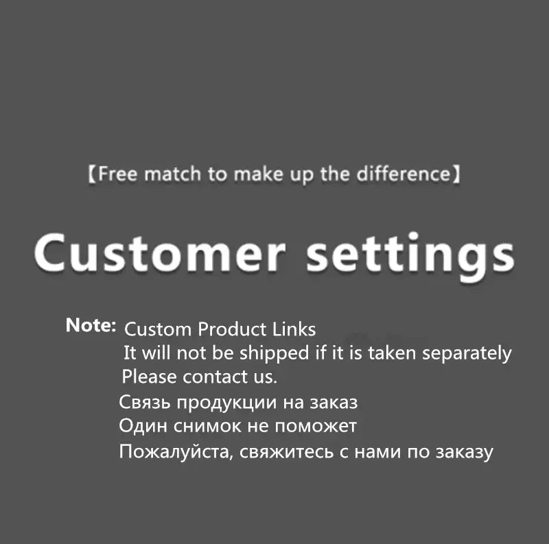 Gray screen showing customer settings note for custom product links of modern bronze geometric art pendant chandelier