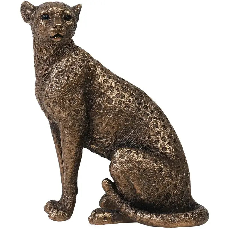 Modern bronze leopard statue with detailed spotted pattern and lifelike posture decorbites leopard statue for office decor