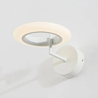 Modern bronze round led wall lamp with frosted glass and white circular illuminated ring wall light 110v-120v