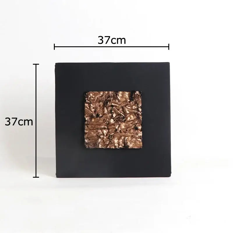 A square black-framed wall art with textured metallic copper panel for modern decorbites gilded fabric wall decor