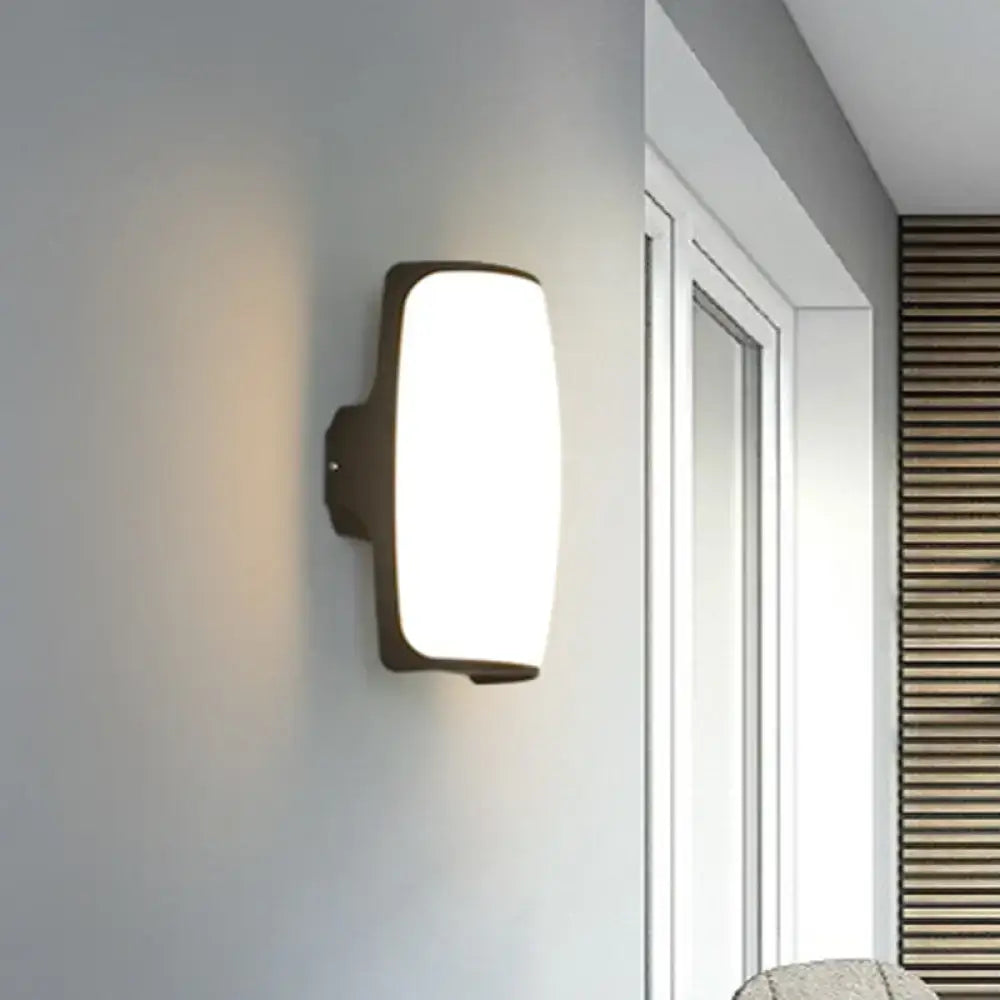 Modern black wall light with sleek rectangular design and frosted glass diffuser fixture height 8.5in bulb included