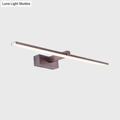 Modern brushed bronze tubular vanity lighting wall mount light fixture with sleek minimalist design for bathroom use