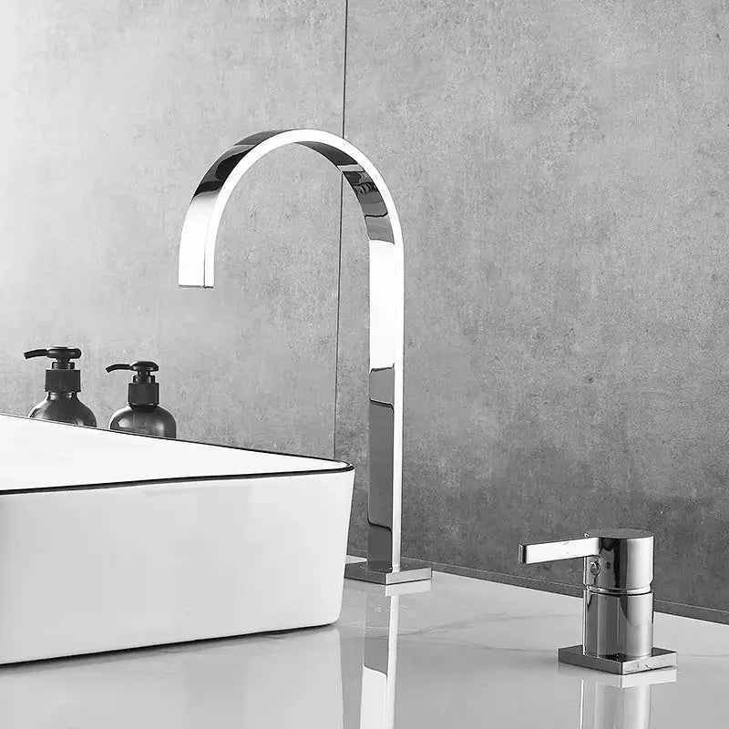 Modern brushed gold basin faucet with chrome finish sleek curved spout minimalist design decorbites brushed gold