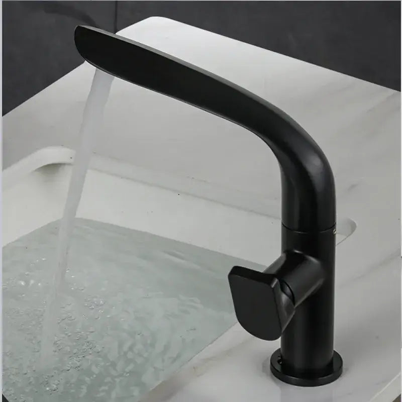 Black matte finish basin faucet with sleek curved spout and modern design for decorbites brushed gold bathroom mixer tap