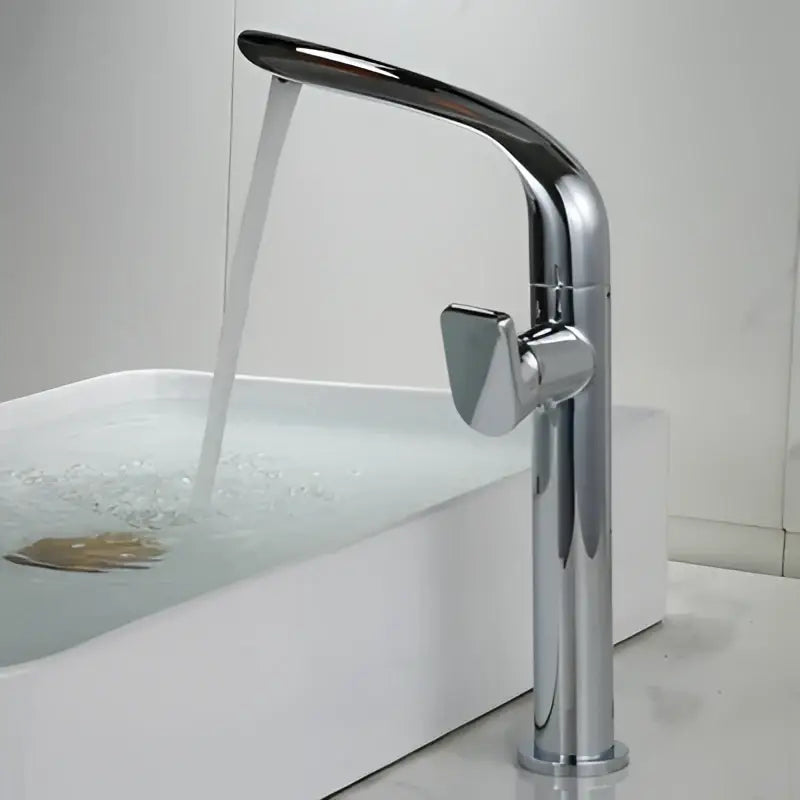 Modern brushed gold basin faucet with sleek curved spout and minimalist design by decorbites brushed gold