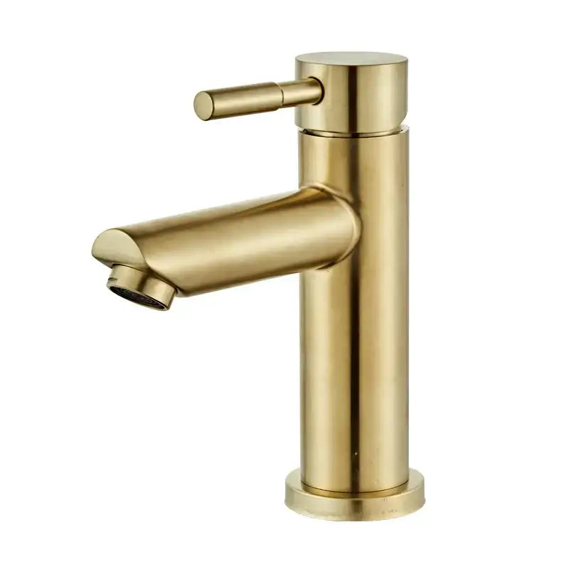 Modern brushed gold basin faucet with single handle mixer tap featuring a sleek minimalist brushed gold finish decorbites brushed gold