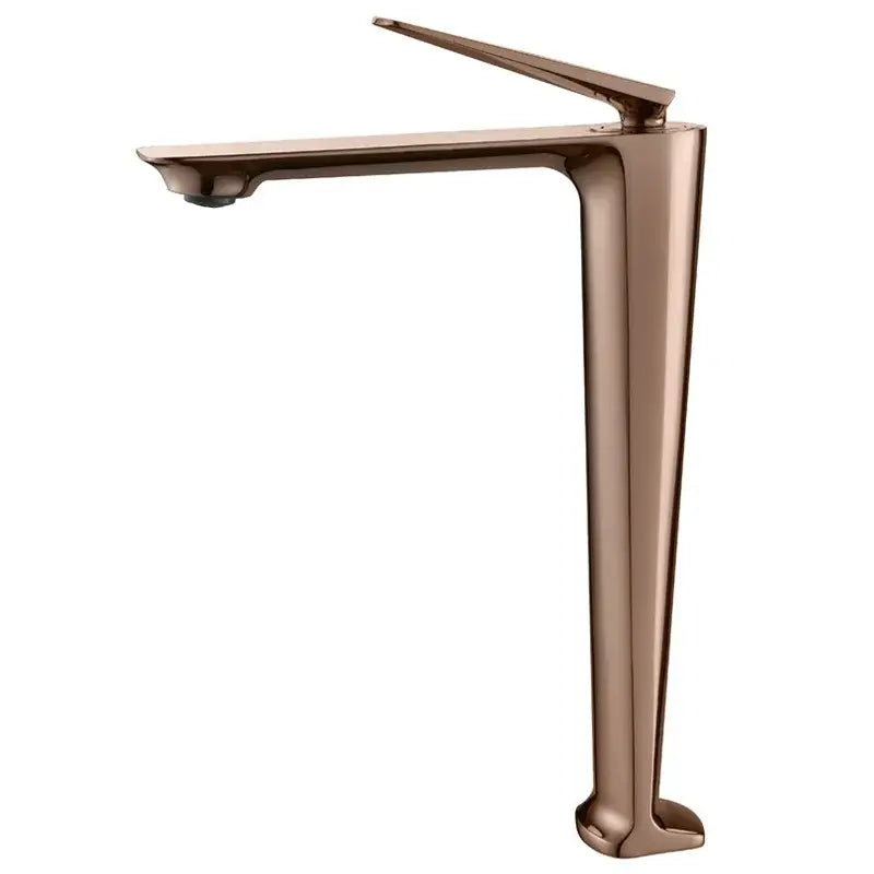 Modern brushed gold basin faucet with sleek minimalist design and tall slender spout for bathroom decorbites brushed gold