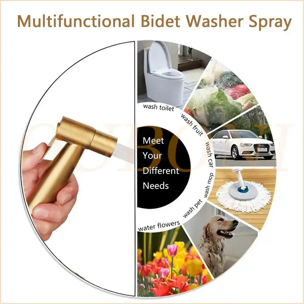 Modern brushed gold bidet faucet stainless steel bathroom mixer with a sleek ergonomic decorbites brushed gold bidet washer spray