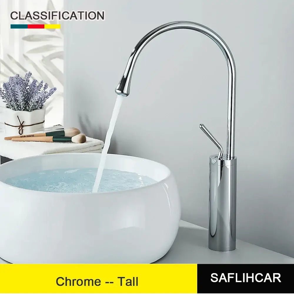 Modern brushed gold & black deck mounted basin tap kitchen faucet - Decorbites