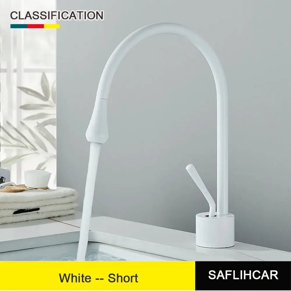 Modern brushed gold & black deck mounted basin tap kitchen faucet - Decorbites