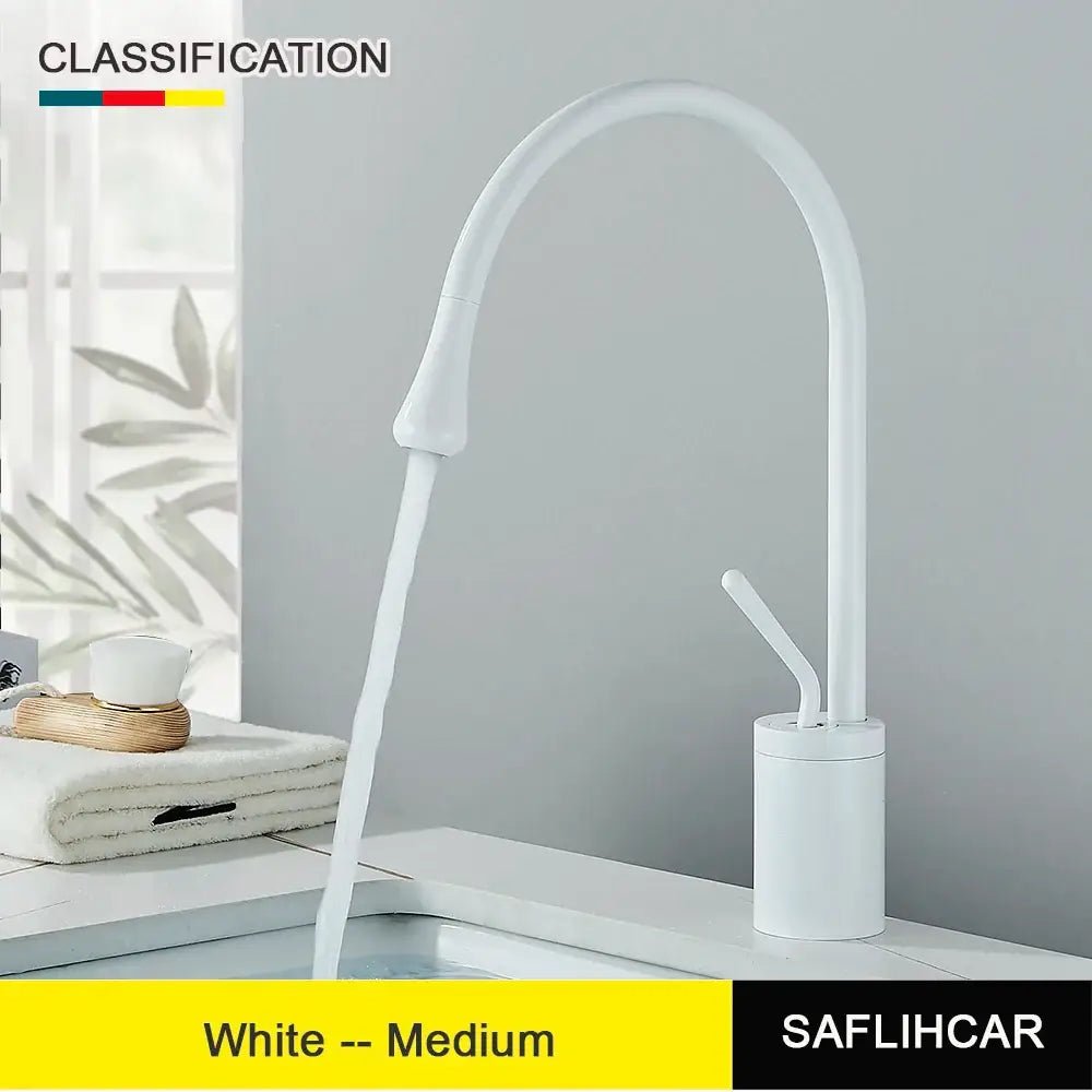 Modern brushed gold & black deck mounted basin tap kitchen faucet - Decorbites
