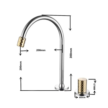 Modern brushed gold brass basin faucet with chrome finish and gold-toned diamond-patterned spout and handle decorbites brass basin