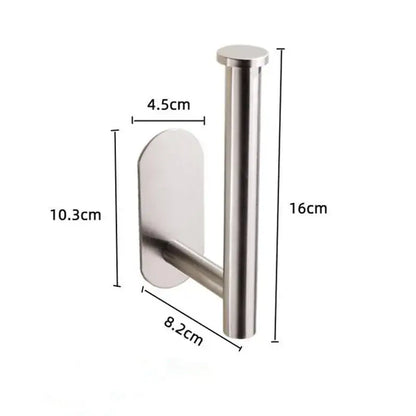 Modern brushed gold stainless steel toilet paper holder with sleek cylindrical roll arm and oval mounting plate for kitchen use